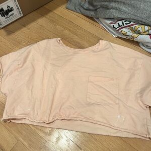 Aerie Light Peach Cropped Tee